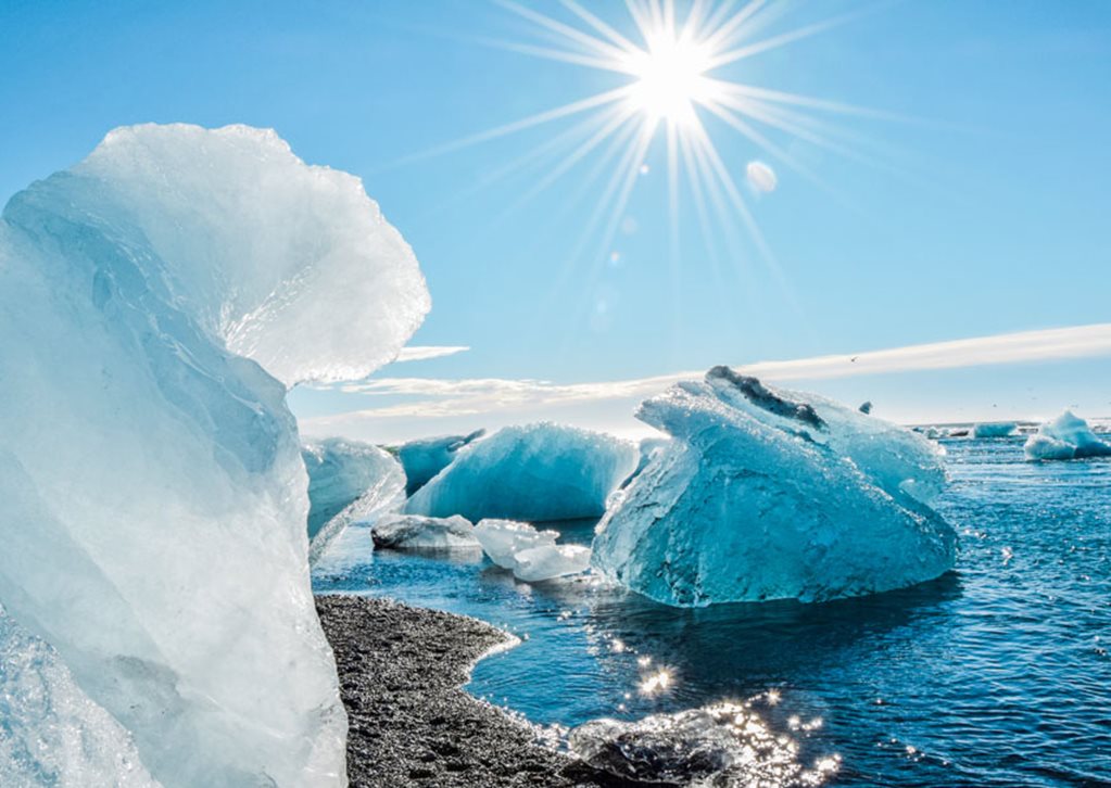 A Huge Number of Icebergs Floating On Jokulsarlon In Summer