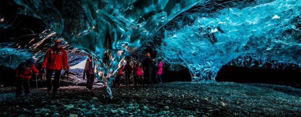 Crystal ice cave on Vatnajökull