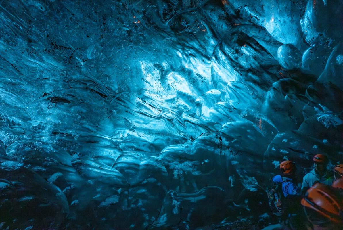 Spectacular crystal blue ice cave Spectacular crystal blue ice cave