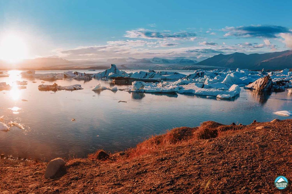 Sunset In Jokulsarlon Glacier Lagoon