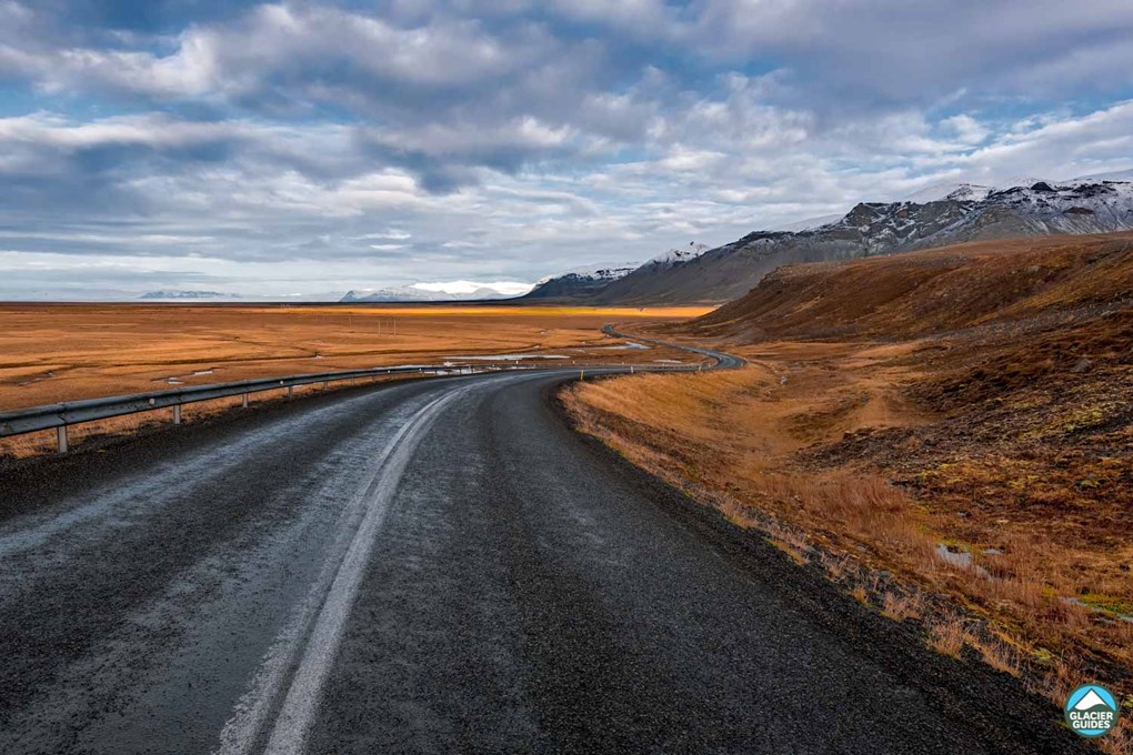 Road Through Lava Field Near Village Vik